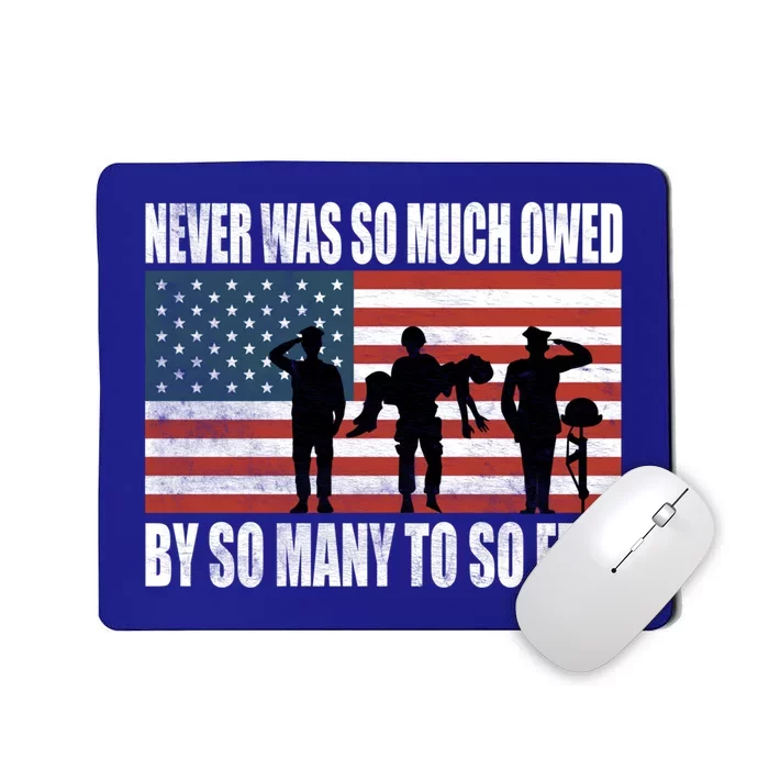 America Brave Military Soldier Us Flag Veteran Cool Gift Mousepad