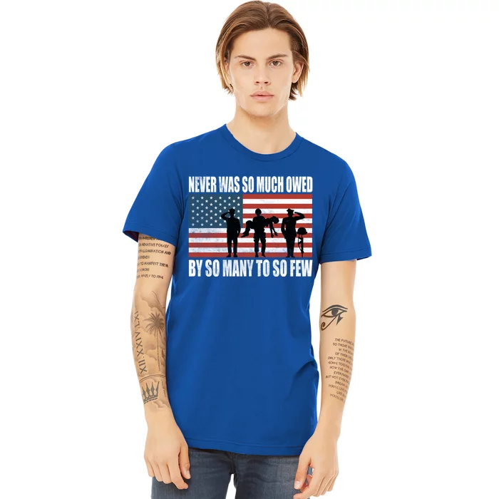 America Brave Military Soldier Us Flag Veteran Cool Gift Premium T-Shirt