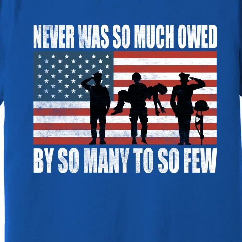 America Brave Military Soldier Us Flag Veteran Cool Gift Premium T-Shirt