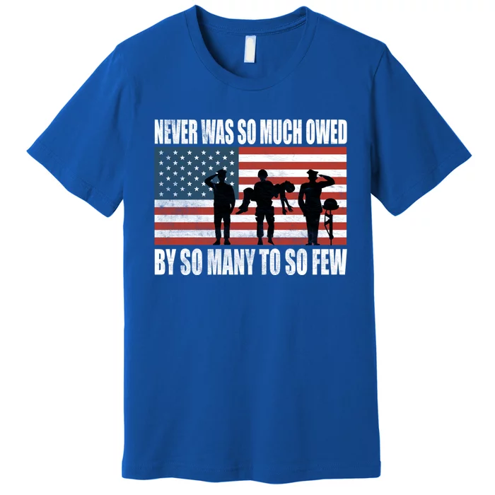 America Brave Military Soldier Us Flag Veteran Cool Gift Premium T-Shirt