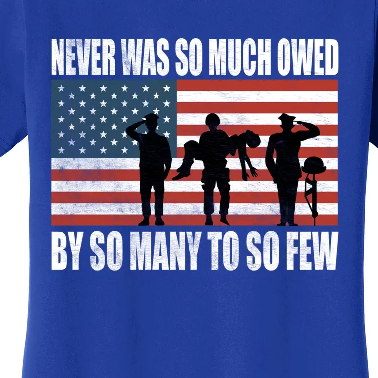 America Brave Military Soldier Us Flag Veteran Cool Gift Women's T-Shirt