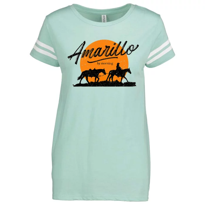 Amarillo By Morning, Country Music, Western Enza Ladies Jersey Football T-Shirt