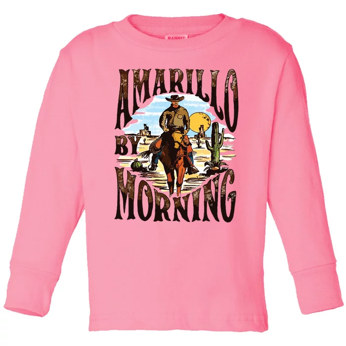 Amarillo By Morning Country Music Toddler Long Sleeve Shirt