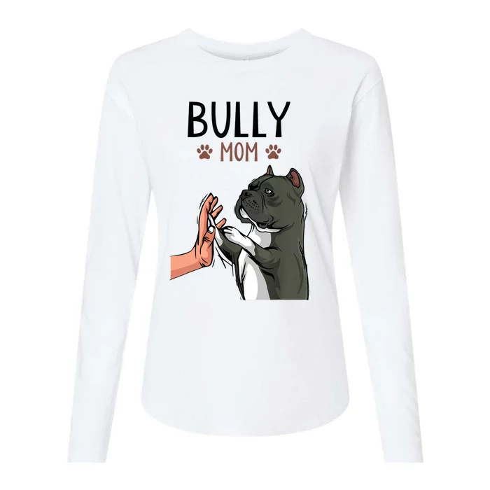 American Bully Mom Cute Dog Mama Funny Women TShirt Womens Cotton Relaxed Long Sleeve T-Shirt