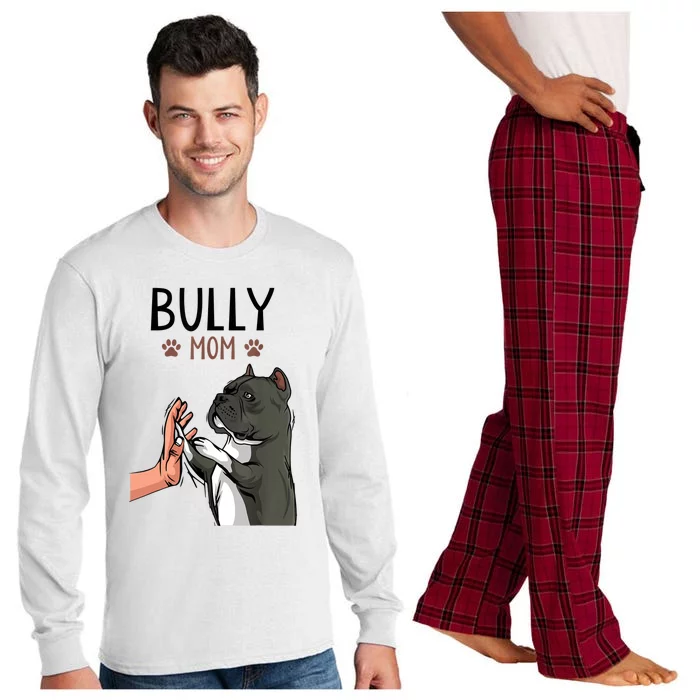 American Bully Mom Cute Dog Mama Funny Women TShirt Long Sleeve Pajama Set