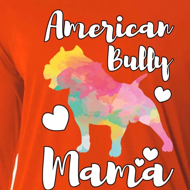 American Bully Mama Bulldog Owner Mom Gift Cooling Performance Long Sleeve Crew