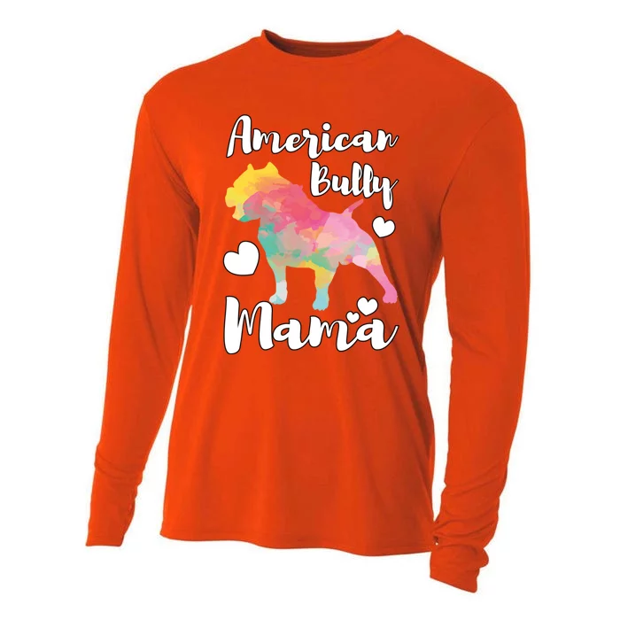 American Bully Mama Bulldog Owner Mom Gift Cooling Performance Long Sleeve Crew