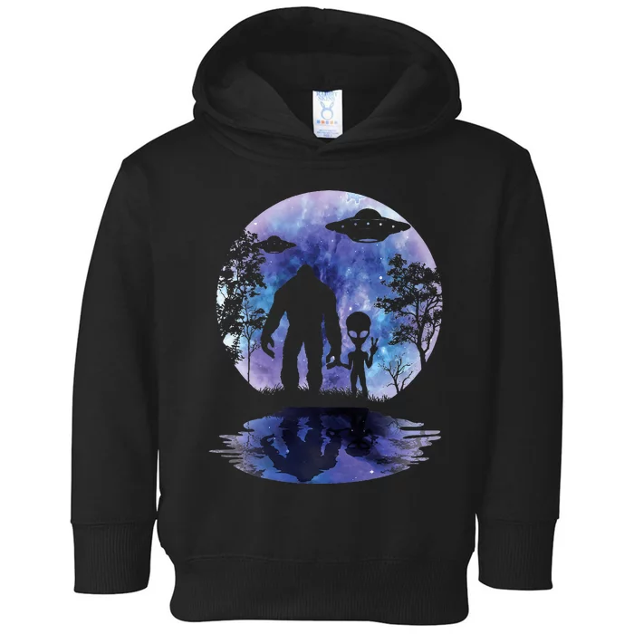 Alien Bigfoot Moon Sasquatch Ufo Extraterrestrial Toddler Hoodie