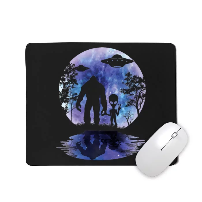 Alien Bigfoot Moon Sasquatch Ufo Extraterrestrial Mousepad