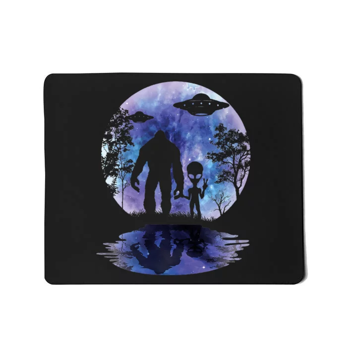 Alien Bigfoot Moon Sasquatch Ufo Extraterrestrial Mousepad