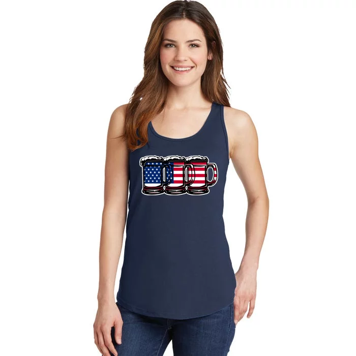 America Beer Mugs Ladies Essential Tank