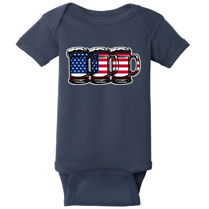 America Beer Mugs Baby Bodysuit