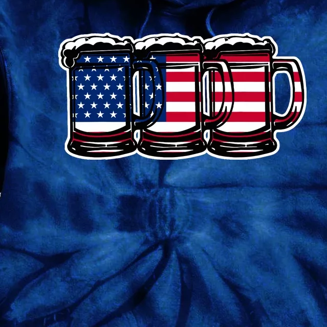 America Beer Mugs Tie Dye Hoodie