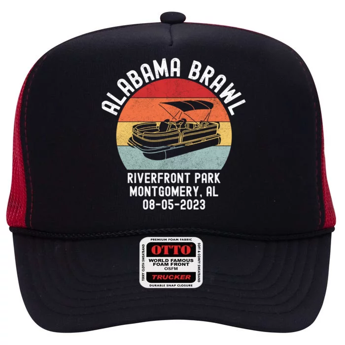 Alabama Brawl Montgomery Riverfront Brawl Alabama Boat Fight High Crown Mesh Trucker Hat