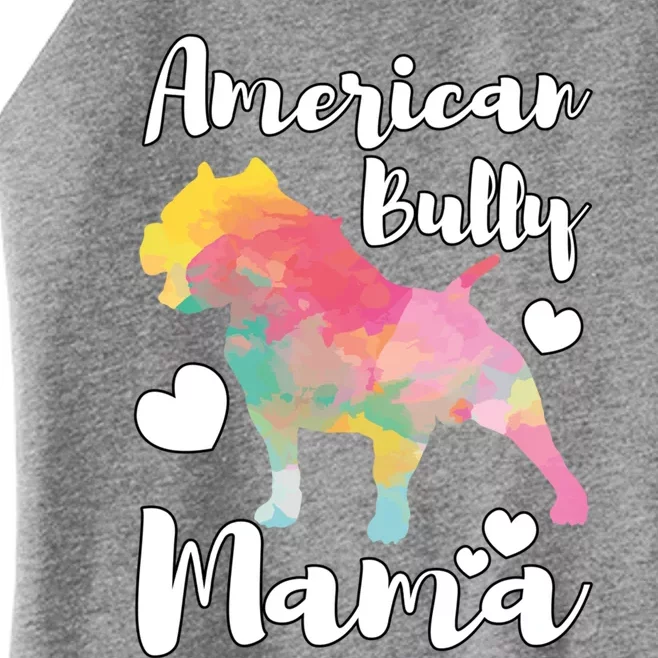 American Bully Mama Bulldog Owner Mom Cool Gift Women’s Perfect Tri Rocker Tank