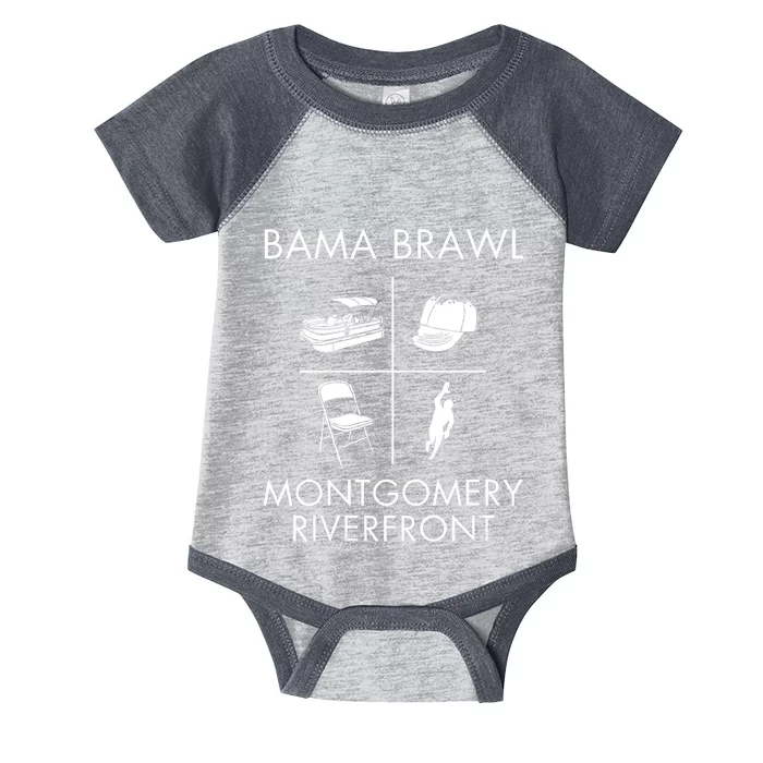 Alabama Brawl Montgomery Riverfront Brawl Trending Shirts Infant Baby Jersey Bodysuit