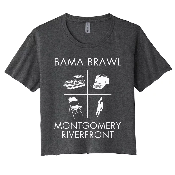 Alabama Brawl Montgomery Riverfront Brawl VNeck Women's Crop Top Tee