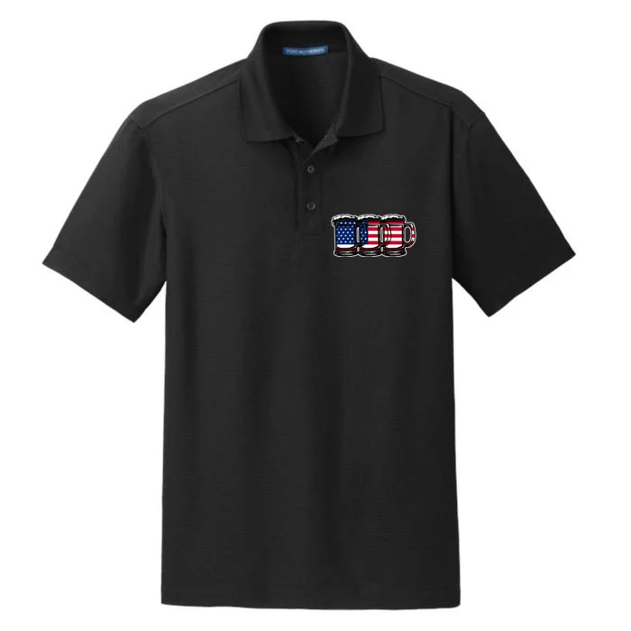 America Beer Mugs Dry Zone Grid Performance Polo