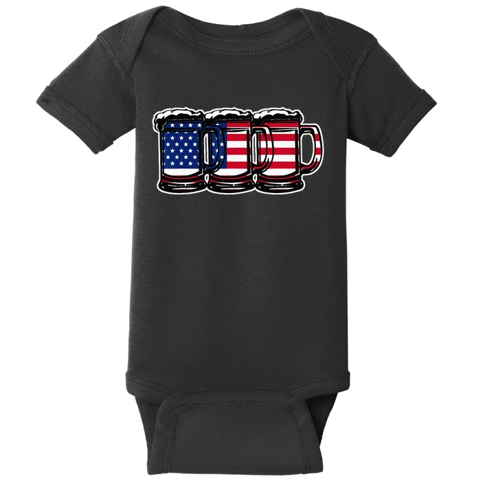 America Beer Mugs Baby Bodysuit