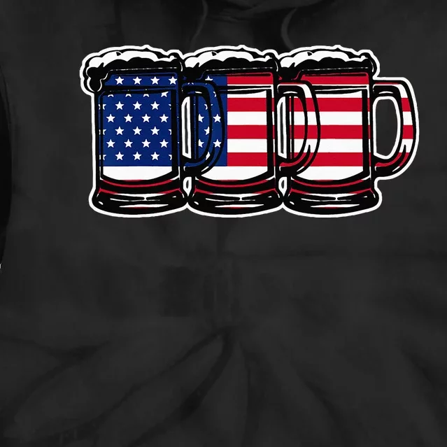 America Beer Mugs Tie Dye Hoodie