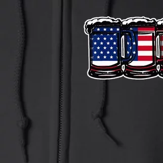 America Beer Mugs Full Zip Hoodie