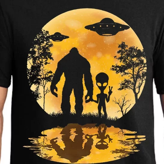 Alien Bigfoot Moon Sasquatch Ufo Extraterrestrial Pajama Set