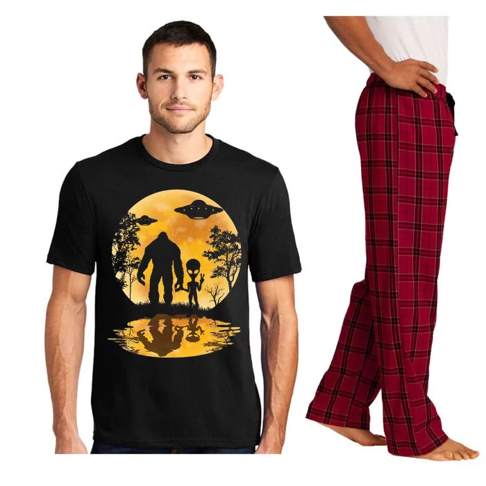 Alien Bigfoot Moon Sasquatch Ufo Extraterrestrial Pajama Set