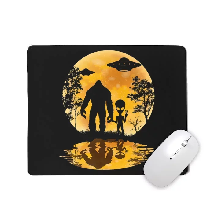 Alien Bigfoot Moon Sasquatch Ufo Extraterrestrial Mousepad