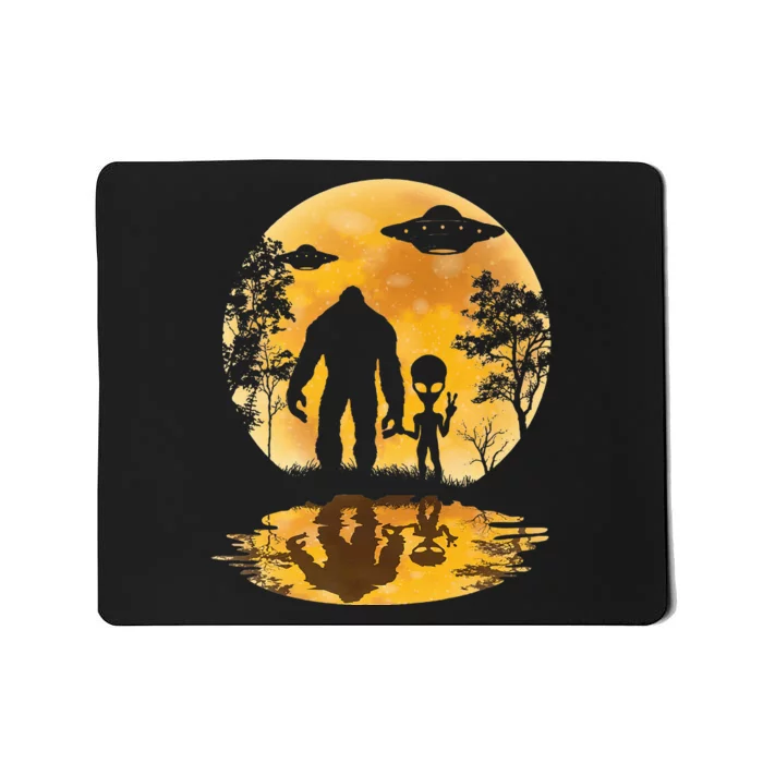 Alien Bigfoot Moon Sasquatch Ufo Extraterrestrial Mousepad