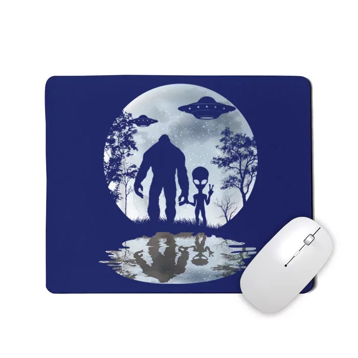 Alien Bigfoot Moon Sasquatch UFO Extraterrestrial Men Women Mousepad