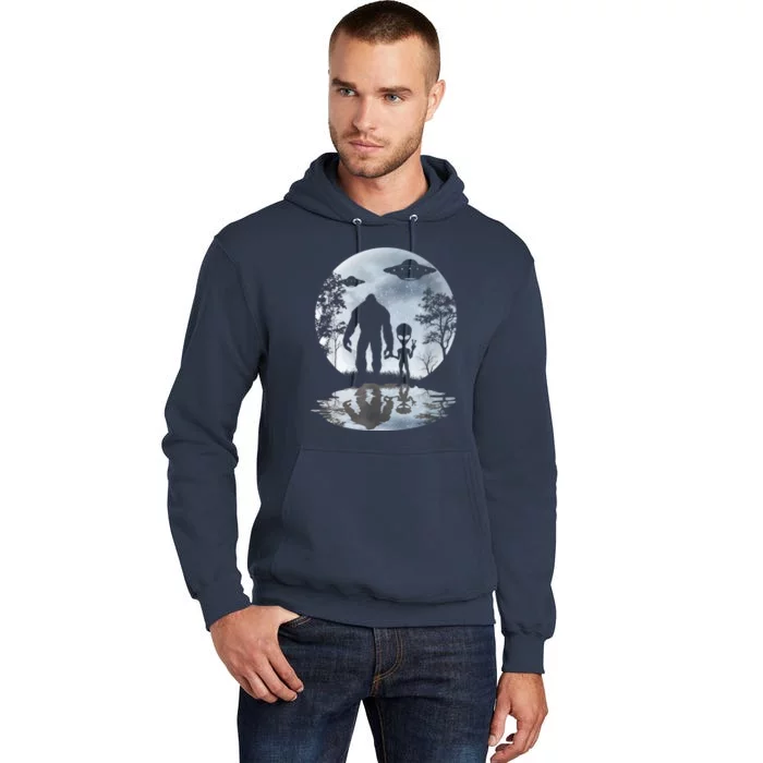 Alien Bigfoot Moon Sasquatch UFO Extraterrestrial Men Women Tall Hoodie