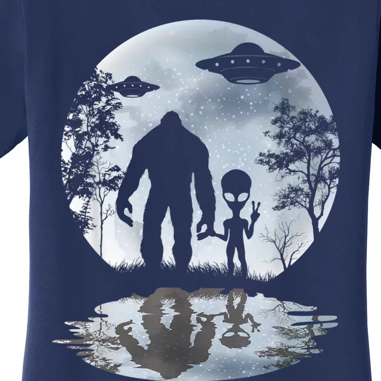 Alien Bigfoot Moon Sasquatch UFO Extraterrestrial Men Women Women's T-Shirt