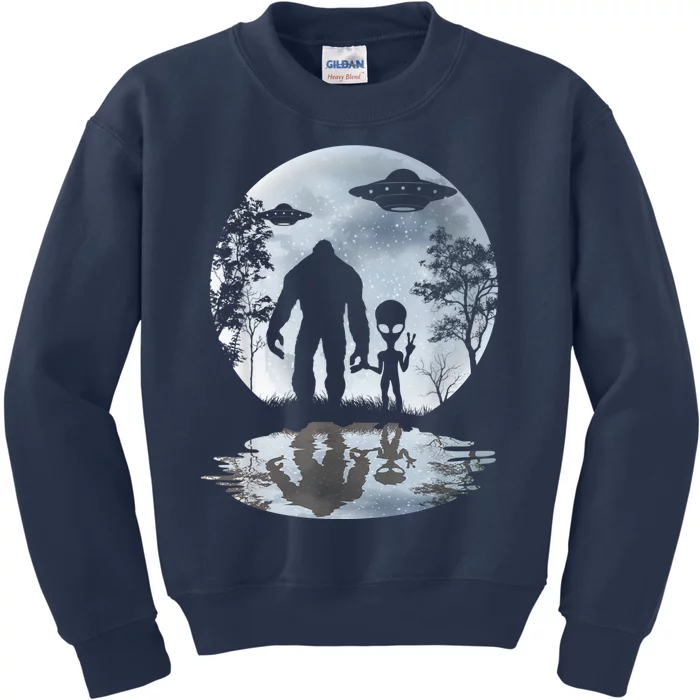 Alien Bigfoot Moon Sasquatch UFO Extraterrestrial Men Women Kids Sweatshirt