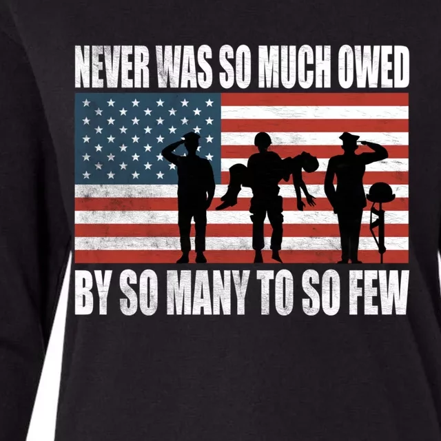 America Brave Military Soldier Us Flag Veteran Gift Womens Cotton Relaxed Long Sleeve T-Shirt