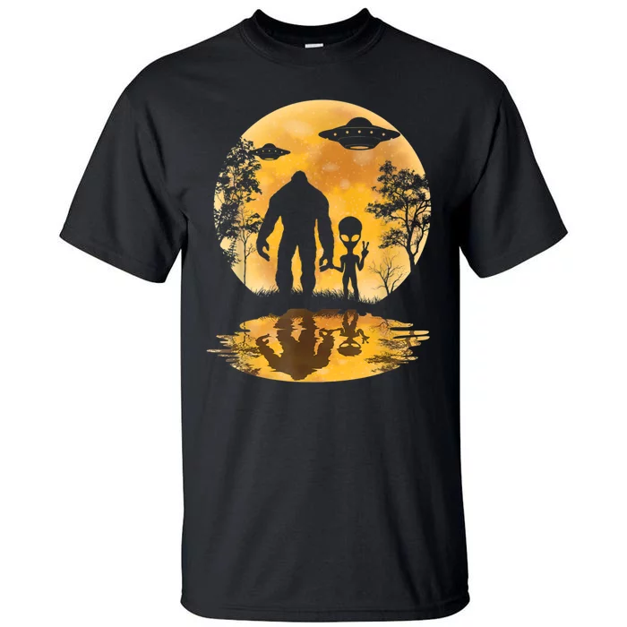 Alien Bigfoot Moon Sasquatch UFO Extraterrestrial Men Women Tall T-Shirt