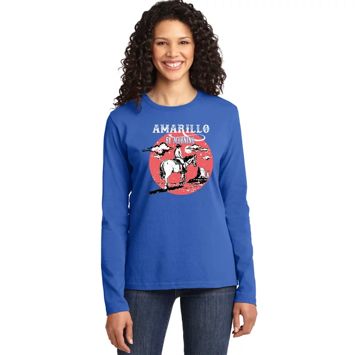 Amarillo By Morning Country Music Western Ladies Long Sleeve Shirt