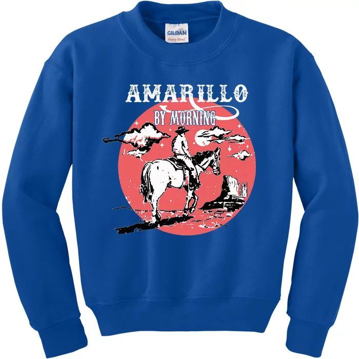 Amarillo By Morning Country Music Western Kids Sweatshirt