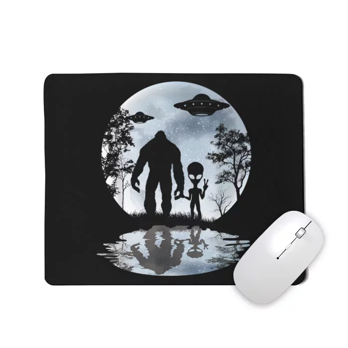 Alien Bigfoot Moon Sasquatch UFO Extraterrestrial Men Women Mousepad