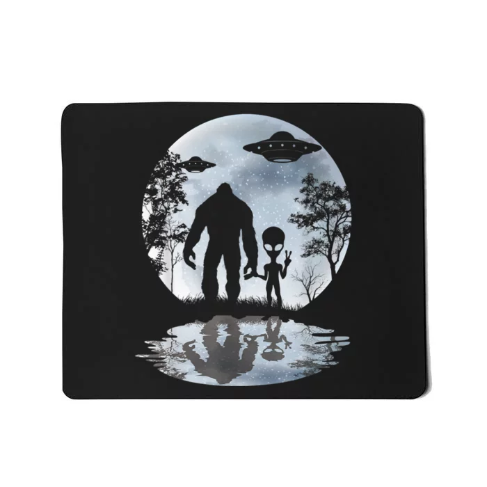 Alien Bigfoot Moon Sasquatch UFO Extraterrestrial Men Women Mousepad