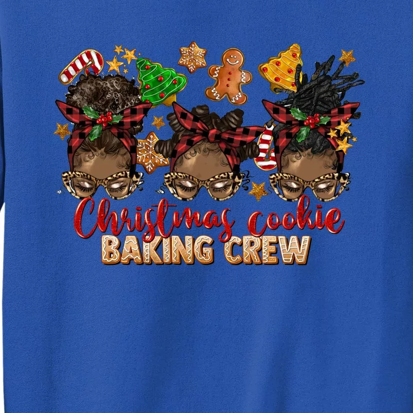 Afro Black Messy Bun Christmas Cookie Baking Crew Gift Tall Sweatshirt