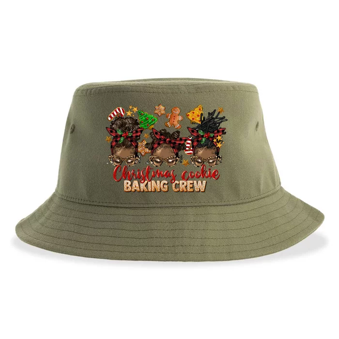 Afro Black Messy Bun Christmas Cookie Baking Crew Gift Sustainable Bucket Hat