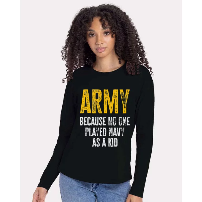 Army Because No One Played As A Funny Army Quote Womens Cotton Relaxed Long Sleeve T-Shirt