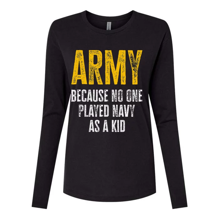 Army Because No One Played As A Funny Army Quote Womens Cotton Relaxed Long Sleeve T-Shirt