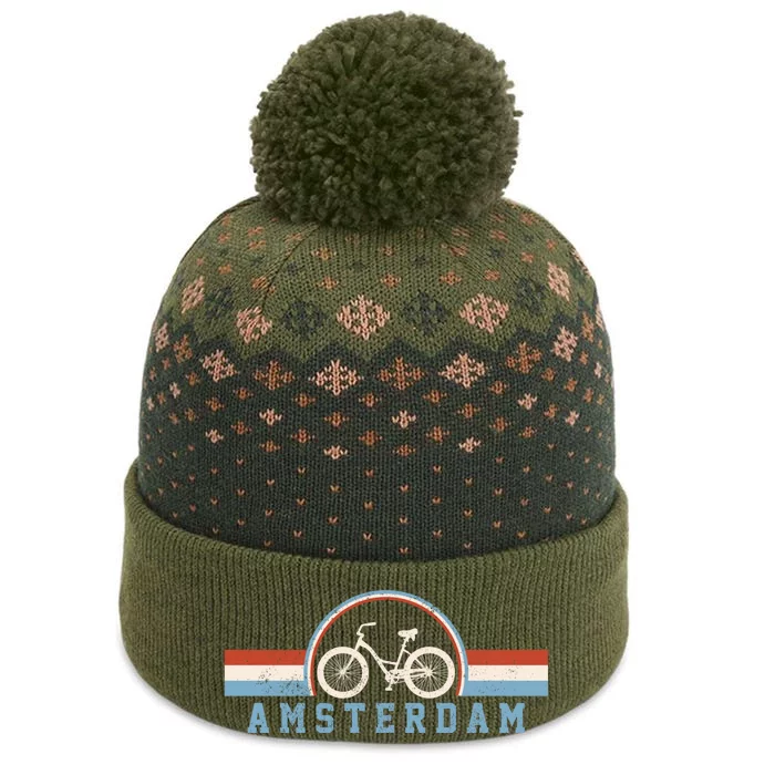 Amsterdam Bicycle Netherlands Holland Dutch Bike Vintage Gift The Baniff Cuffed Pom Beanie