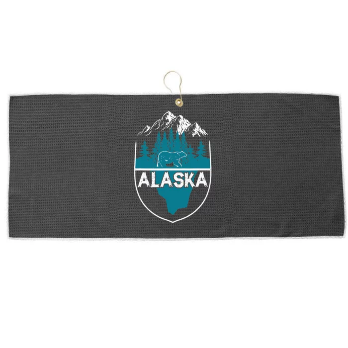 Alaska Bear Nature Alaskan Mountains Large Microfiber Waffle Golf Towel