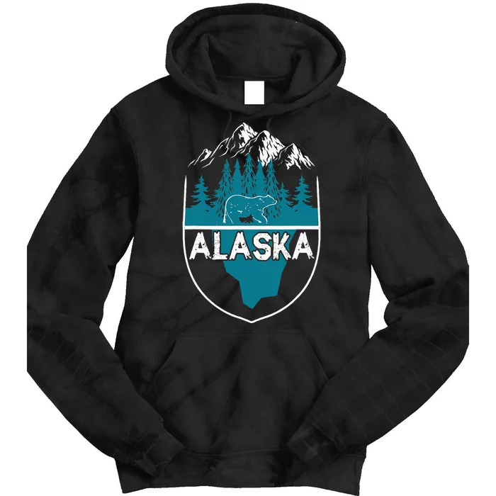 Alaska Bear Nature Alaskan Mountains Tie Dye Hoodie