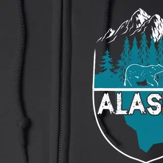 Alaska Bear Nature Alaskan Mountains Full Zip Hoodie