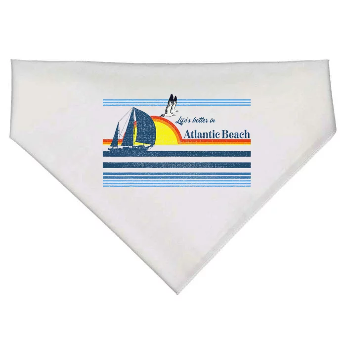 Atlantic Beach Nc North Carolina Gift Beach USA-Made Doggie Bandana