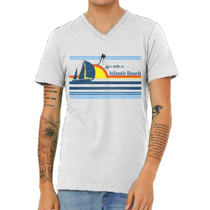 Atlantic Beach Nc North Carolina Gift Beach V-Neck T-Shirt