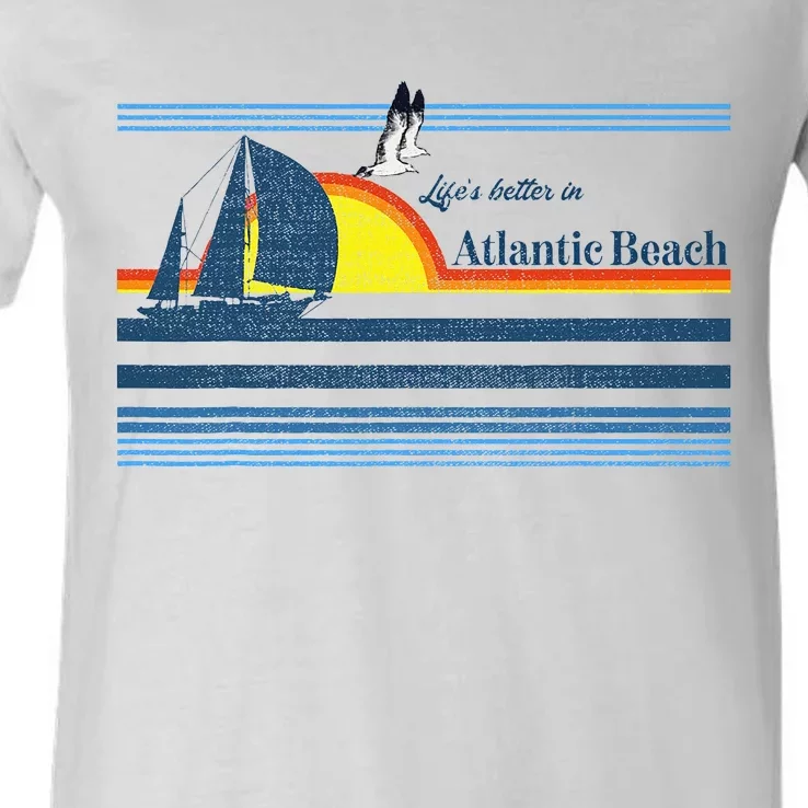 Atlantic Beach Nc North Carolina Gift Beach V-Neck T-Shirt